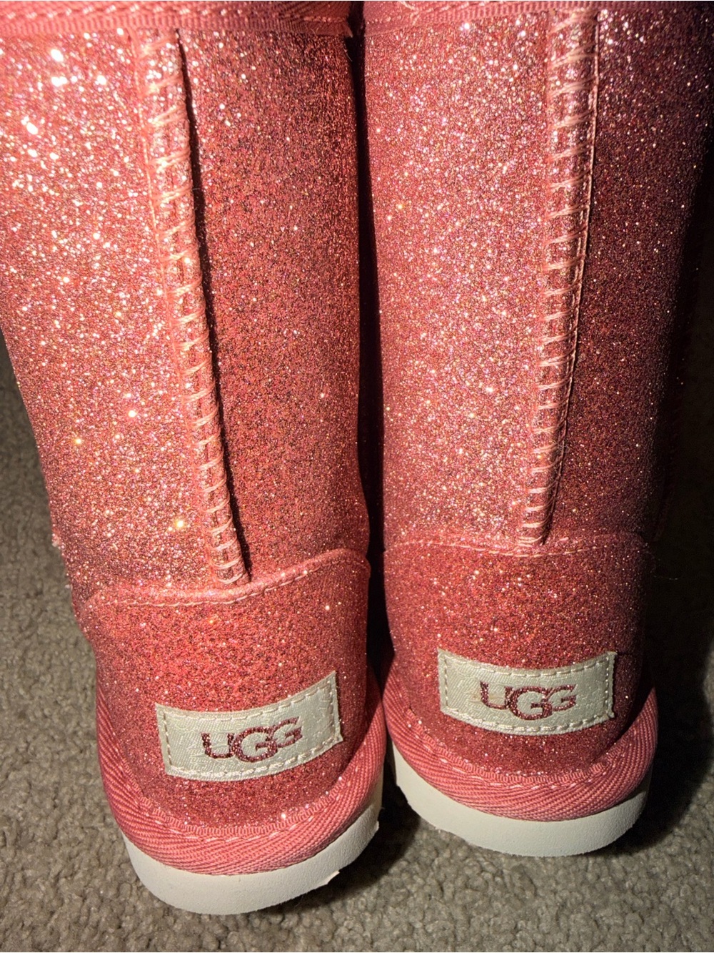 UGG Classic Short II Glitter Boots in Sparkling Pink